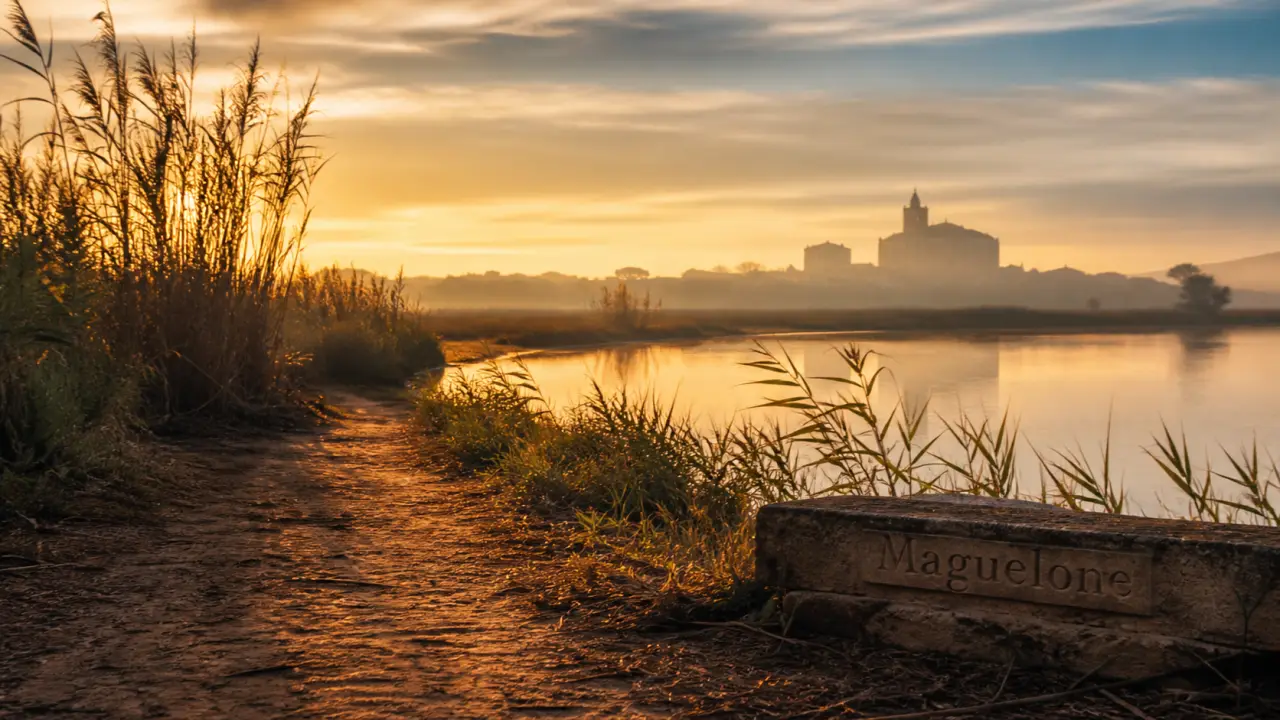 Alentour Montpellier : étang de Maguelone au coucher du soleil