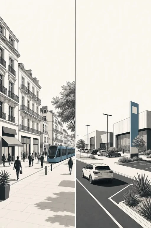 Local commercial montpellier : illustration des quartiers centraux et périphériques de Montpellier