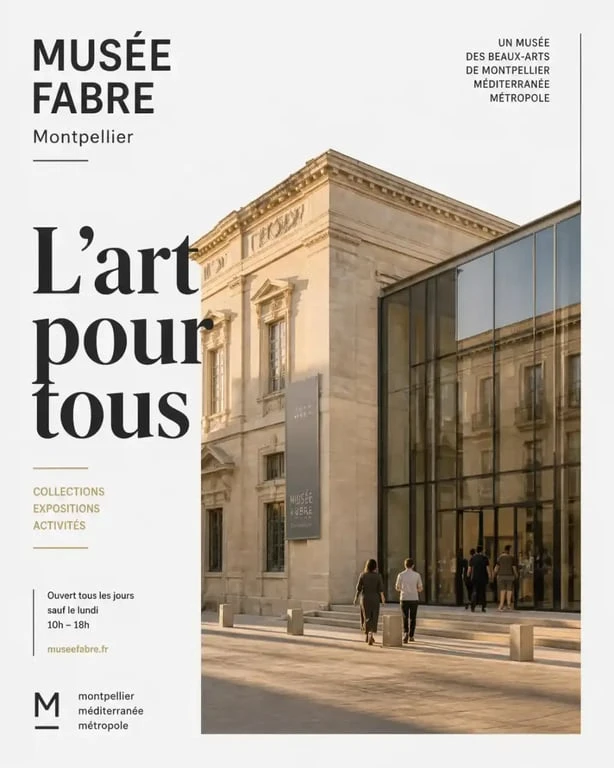 Façade du Musée Fabre, l'un des musées incontournables de Montpellier