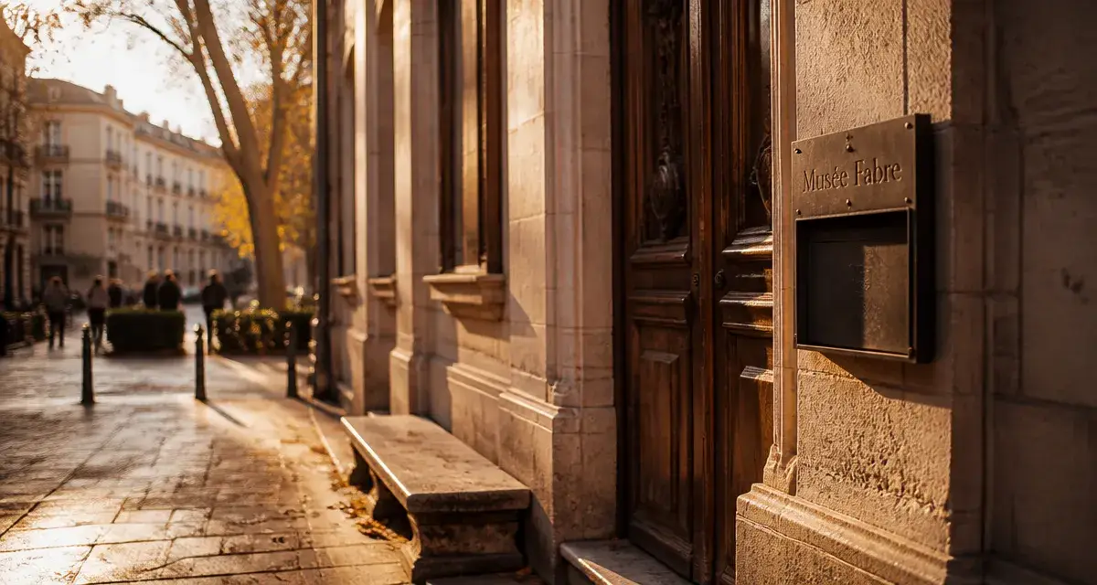 Musées Montpellier : façade du Musée Fabre au coucher du soleil