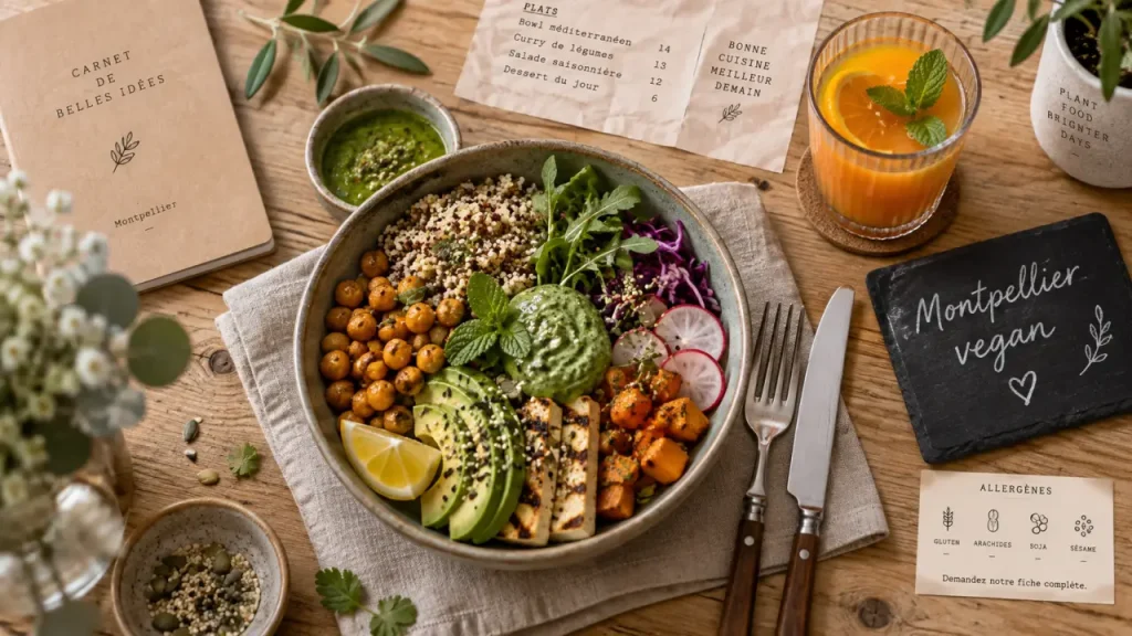 Restaurants vegan Montpellier : bowl vegan et jus pressé, brunch déjeuner dîner