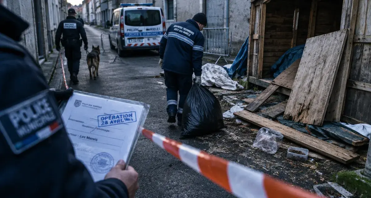 Marels Montpellier : débris et rubans d’enquête après démantèlement des cabanes